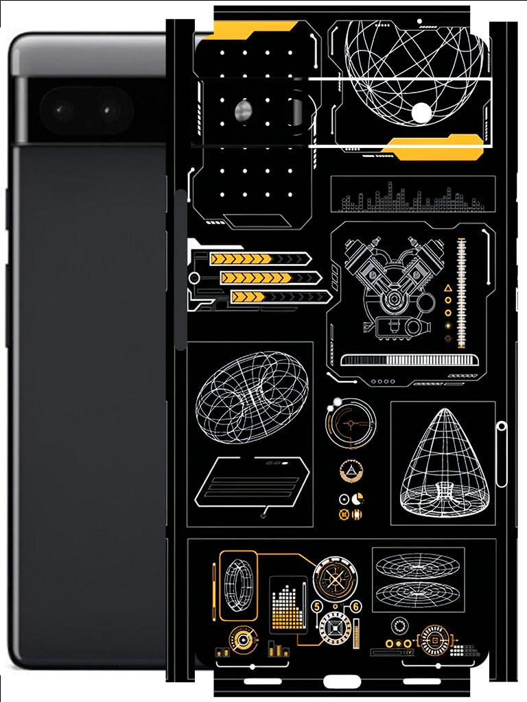 AtOdds Mobile Skin Sticker Wrap | Compatible for Google Pixel 6A (5G) | Scratchproof Matte Finish | Full Coverage for All Sides & Camera Protection (Rocket-Engine)-image-7