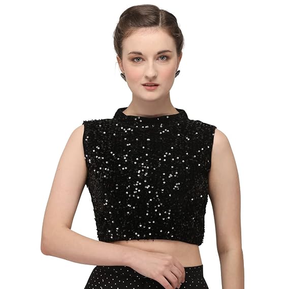 Velvet Blouse with Collar Neck 