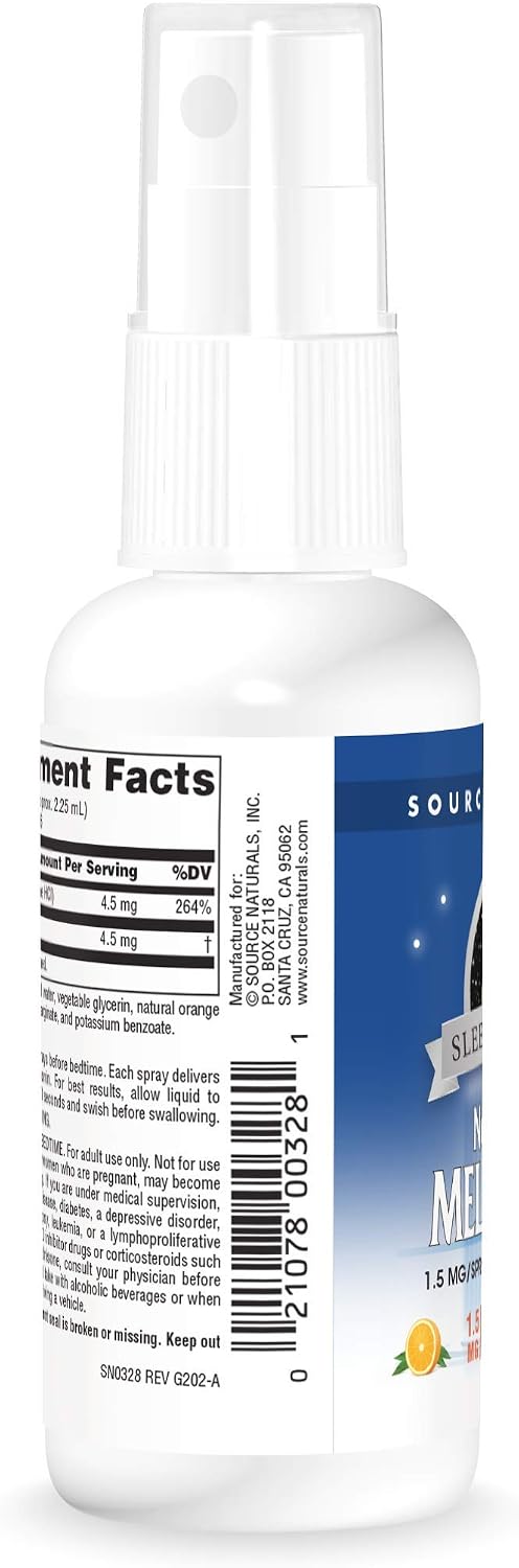 Source Naturals Melatonin Orange Flavored NutraSpray 1.5 mg - 2 Fluid oz