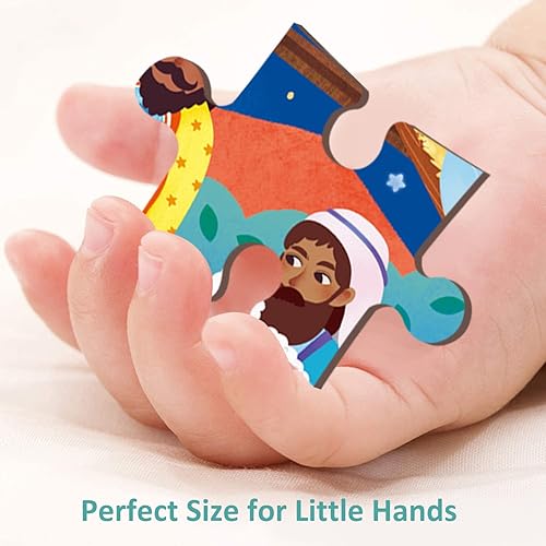 Miniatura 6 de Rompecabezas de madera para niños de 3 años, rompecabezas de 24 piezas para niños de 3 a 5 años con bandeja de rompecabezas, juego de pesebre,