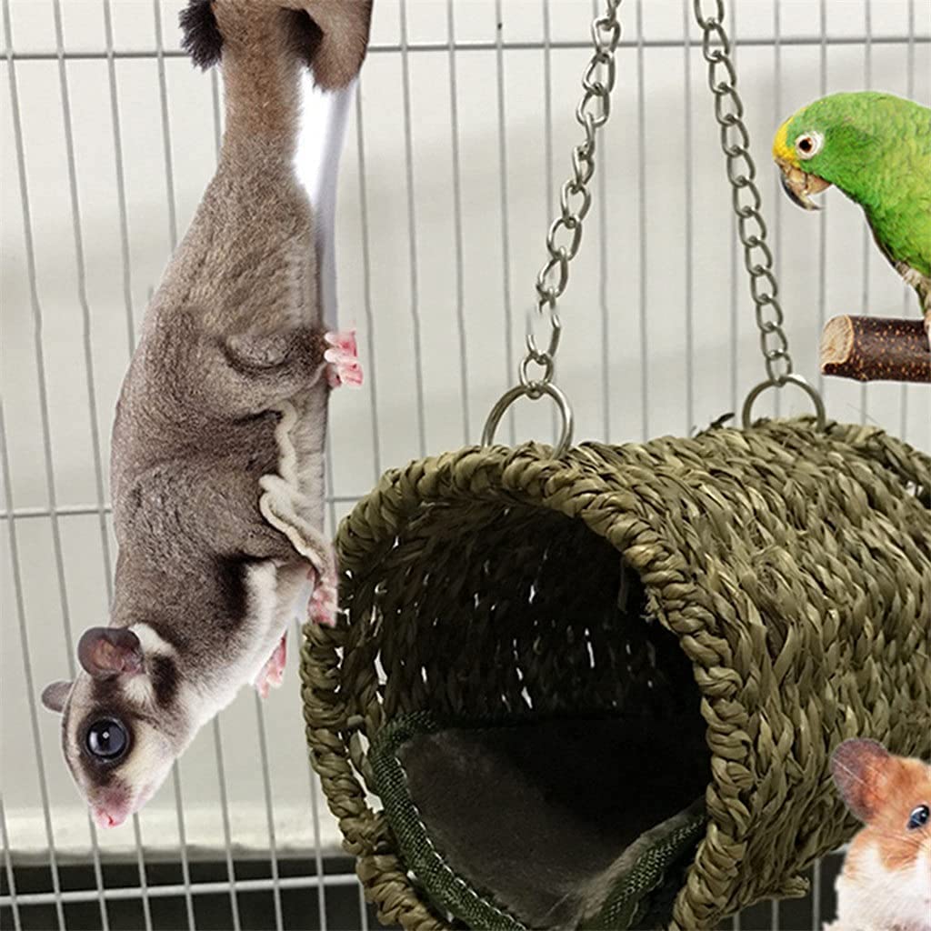 Nido de Loro Nidos de Pájaros Hamaca de Aves Casa de hámster, jaula de loro, decoración de adorno, hamaca de nido de loro, jaula de pájaro colgante, jaula de pájaros de invierno cálida, juguetes