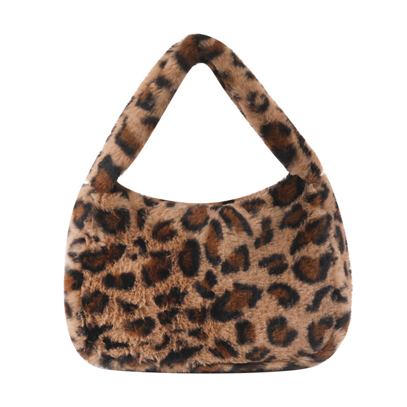 Fur Purse Plush Furry Bag Cute Fluffy Fuzzy Underarm Shoulder Bag Zipper Top Handle Trendy Soft Bags for