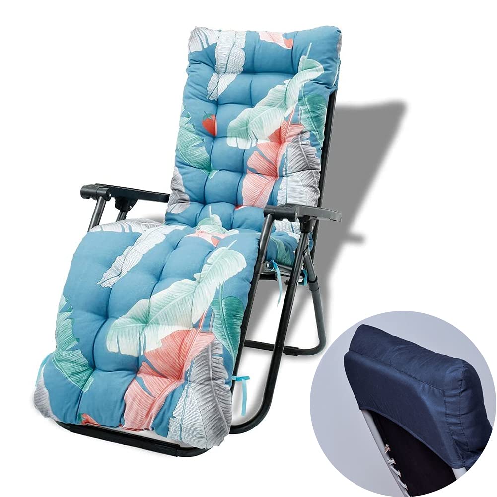 judysen 67 Inch Patio Lounge Chair Cushion,Rocking Chair Sofa  Cushion,IndoorOutdoor Floral Printed Lounger Cushions with Ties and Top  Cover Non-Slip