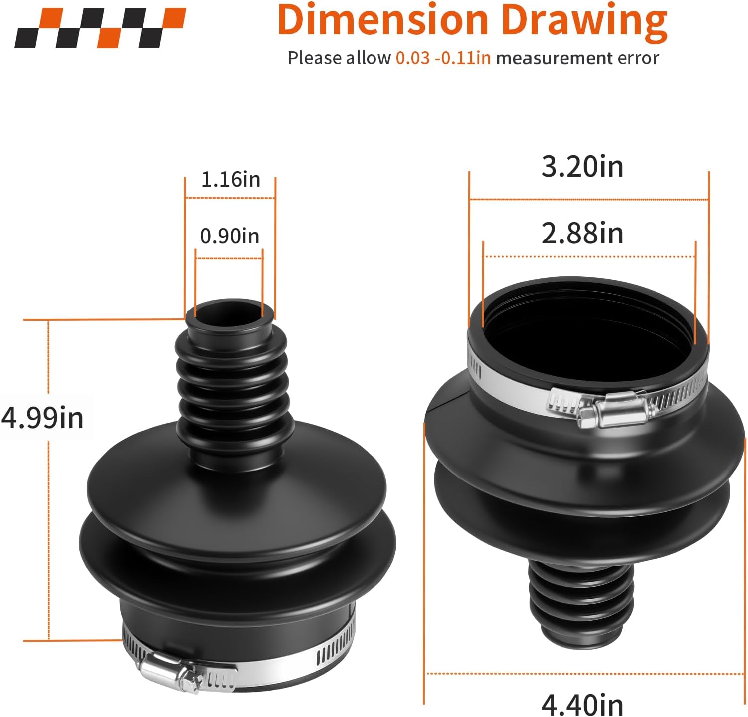 Drive Shaft Universal Boot W/Clamp For Suzuki QuadRunner KingQuad 250 300 LT-4WD LT-F250 LT-F4WDX LT-F4WDX 27153-19B70