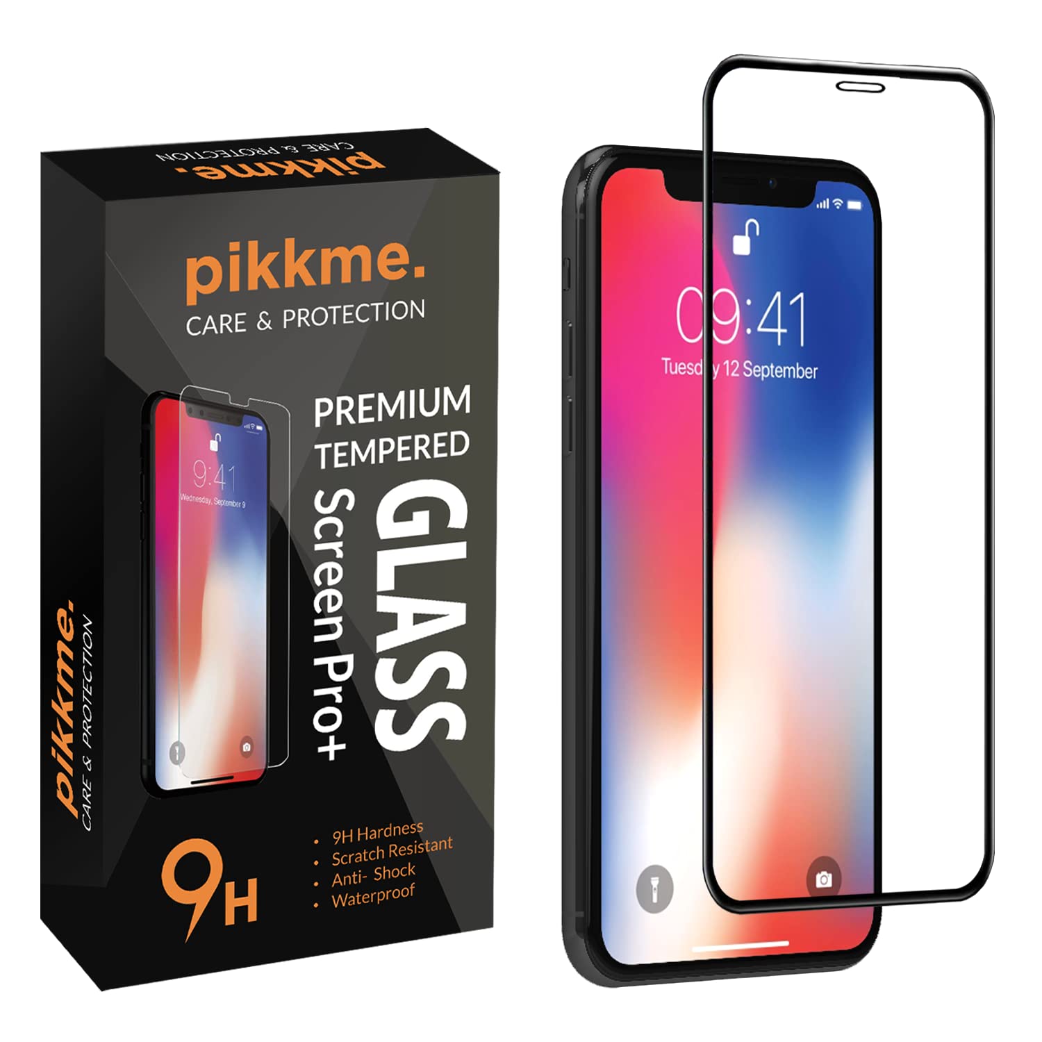 Pikkme Tempered Glass Screen Protector for iPhone X/Xs / 11 Pro Edge to Edge Coverage with Easy Installation kit Black (B09RQ3GD5P) Amazon Price History, Amazon Price Tracker