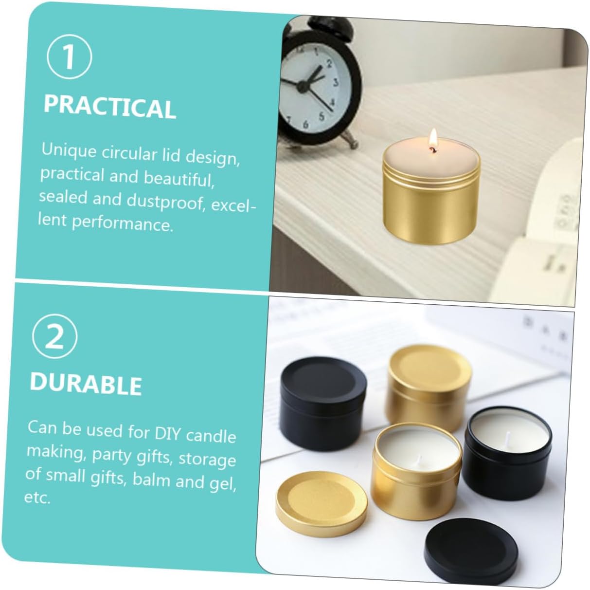 Didiseaon 20pcs Aluminum Alloy Candle Holders for Scented Candles Boxes for Christmas Decor and Wedding Favors Elegant Storage for Home Use
