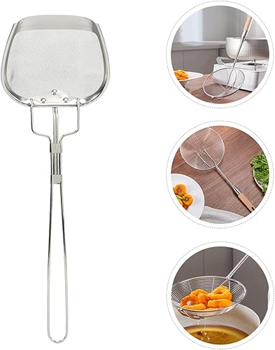 Miniatura 5 de Colador de aceite de malla fina, cucharón de colador de acero inoxidable 304, cuchara de colador de alta practicidad, colador con asa, cuchara