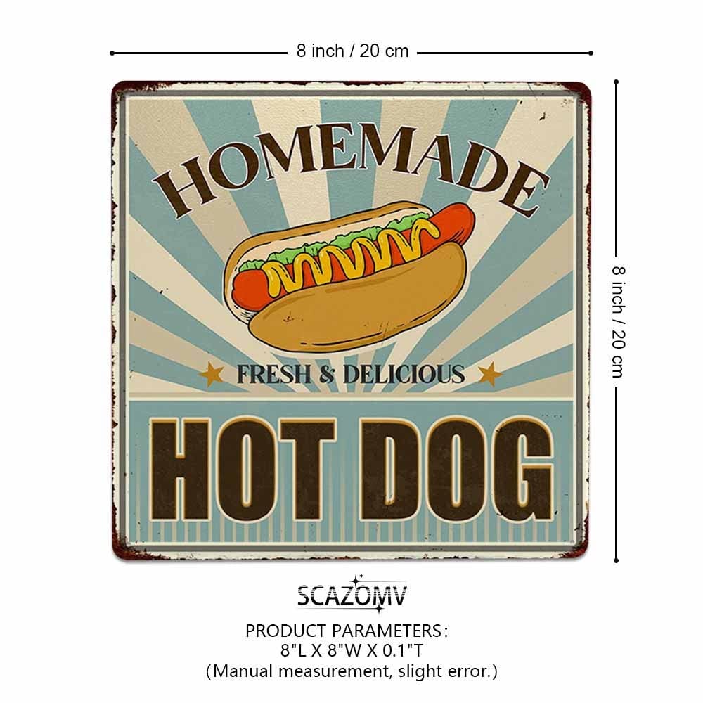 Amazon.com: SCAZOMV Hot Dog Tin Signs Funny Food Poster Vintage