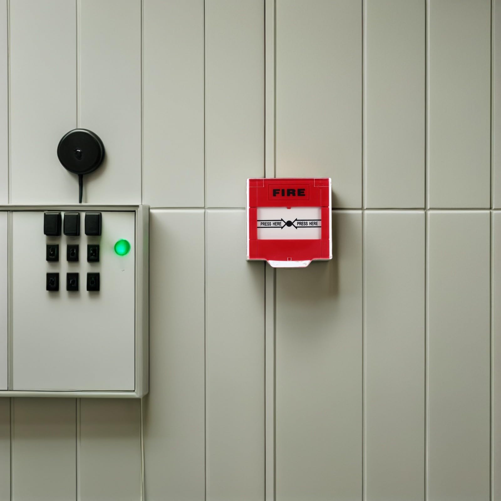 POPETPOP Botón de Alarma de Emergencia contra Incendios Fácil Instalación y Reinicio Rojo Plástico 2 Piezas para Hoteles y Espacios Públicos