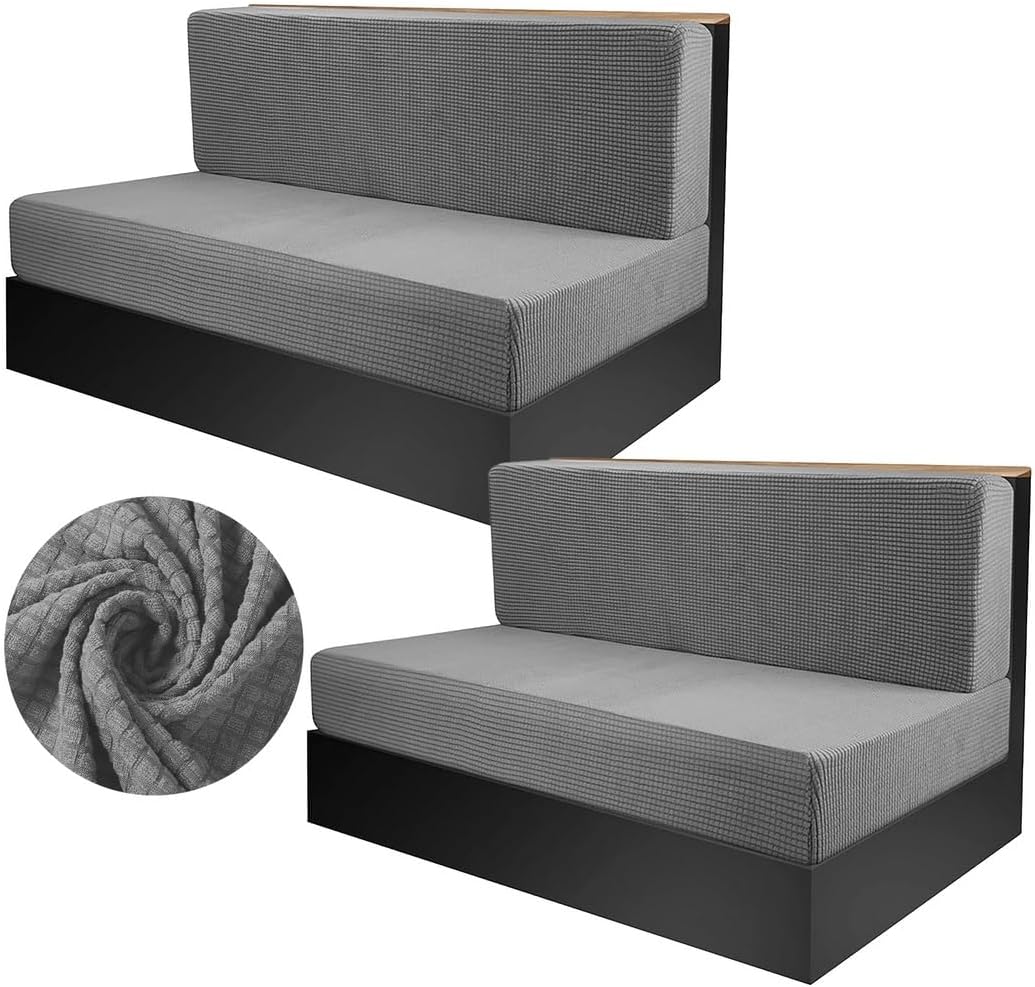 2-Pack Elastic Rv Bench and Backrest Cushion Covers, Stretchy and Washable Protector for Loveseat