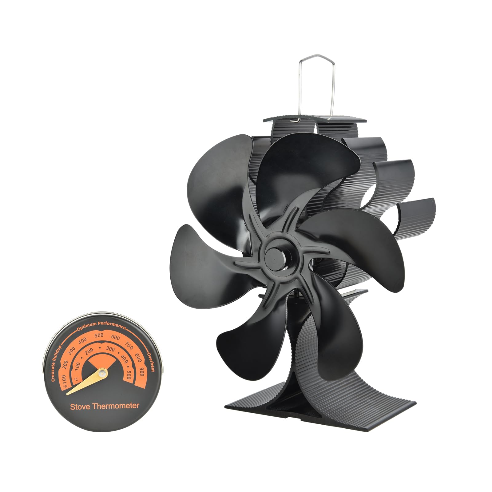SHAVINGFUN 6 pales Ventilateur de poêle à chaleur,ventilateur poele à granulésVentilateur Silencieux pour Poêle à Bois/Cheminée/Gaz/Bûches