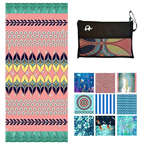 Beach Travel Towel Oversized Camping - XL 78 x 35 Inch Lightweight, Quick Dry, Sand Free, Extra Large Towels & Blanket - Perfect for Swimmers, Camping, Gym,Yoga