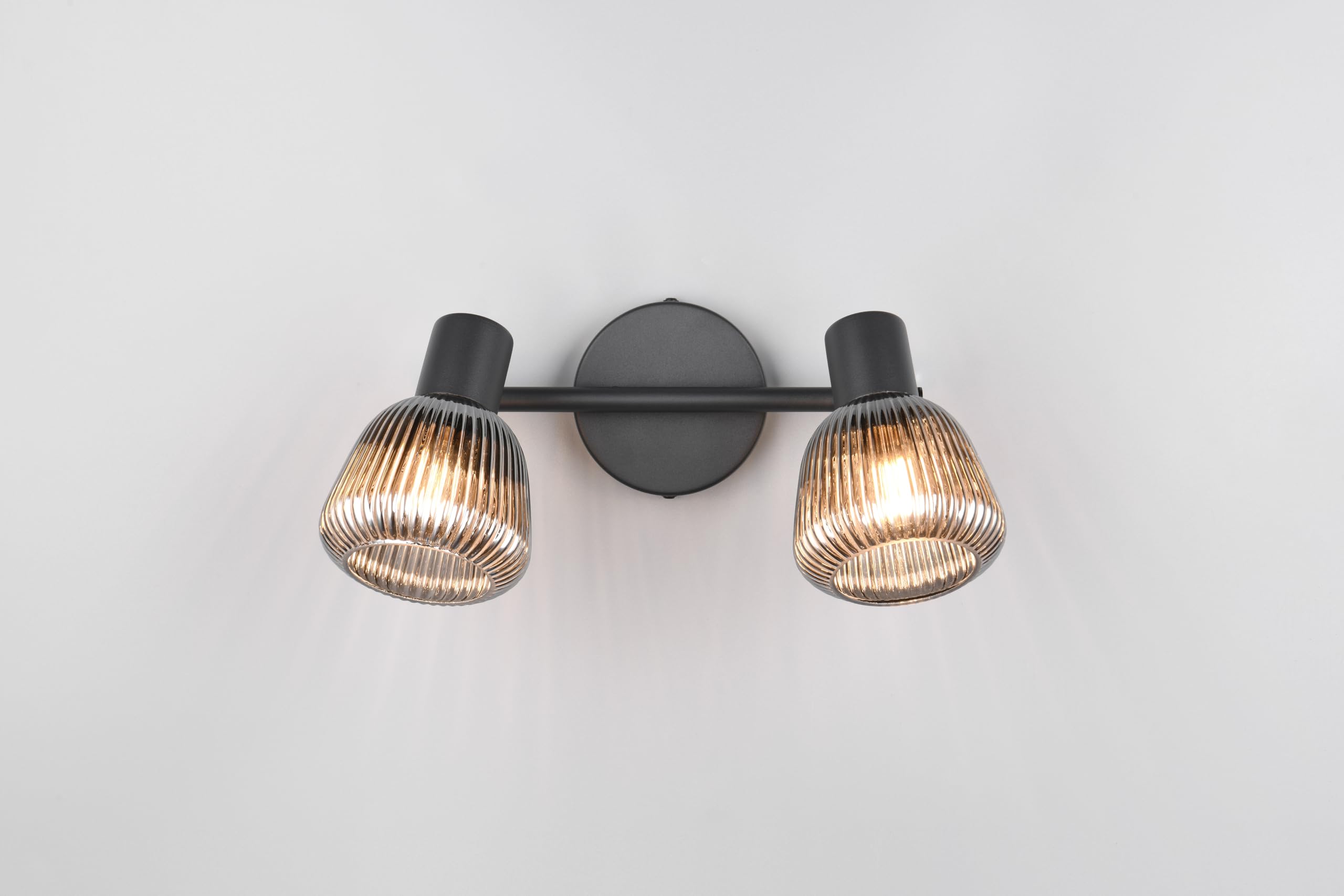 Trio Leuchten Spotbalken Tarifa 862800232, Metall Schwarz matt, Glas Chrom bedampft, exkl. 2x E14