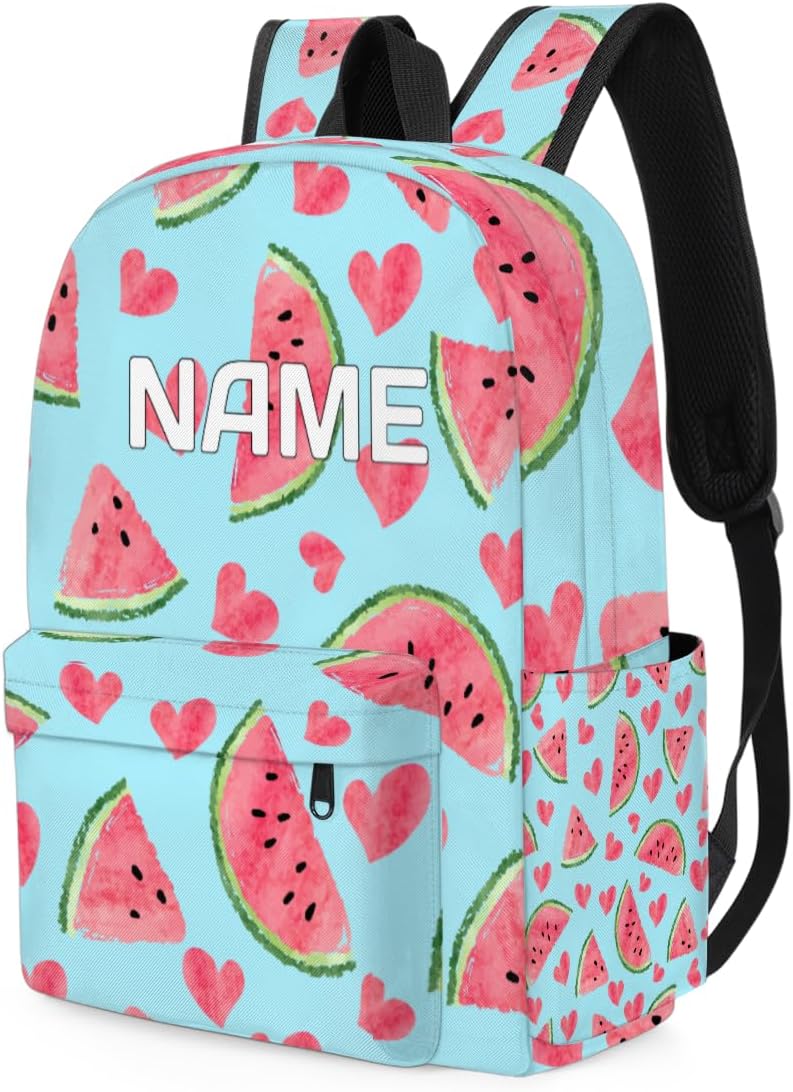 Beach Watermelon Customized Kids Backpack for Boys Girls Summer Fruit Personalized Preschool Toddler Backpack Kindergarten Nursery Bookbag Travel Children School Bag