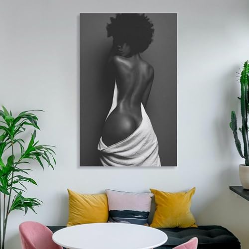 Miniatura 6 de MQISNOHA Póster de arte de pared sexy de mujer negra negra afroamericana, pinturas artísticas en lienzo, decoración de pared, decoración del hogar,