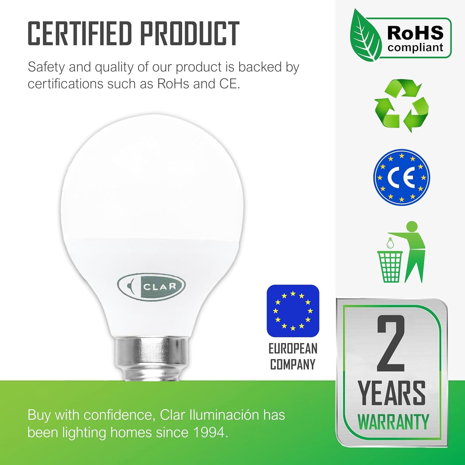 CLAR, E14 Led Light Bulb Cool White, Cool White Light Bulbs, Cool White Window Lights, E14 Bulb Cool White - Image 3