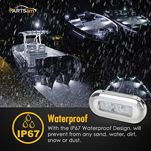 Marine Bateau LED Oblong Light Pack de 4 Lampes Transparentes Éclairage Blanc