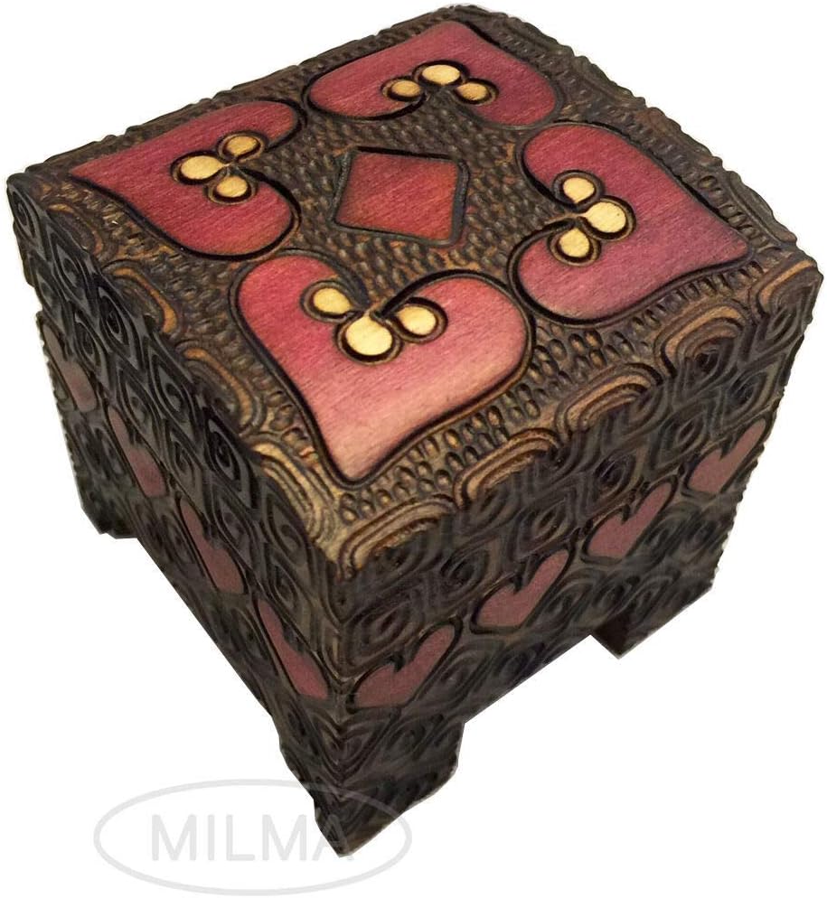 HEART BOX Polish Linden Wood Handmade Jewelry Ring Box Wedding Engagement Valentine's Day Love Keepsake