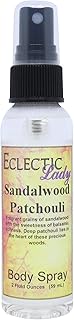 Eclectic Lady Sandalwood Patchouli Body Spray, 2 ounces, Body Mist for Women with Clean, Light & Gentle Fragrance, Cologne with Soft, Subtle Aroma For Daily Use