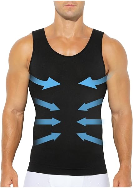 Casey Kevin Canottiera Contenitiva Uomo Compressione Dimagrante Canotta Elasticizzata Palestra Canottiera Bodybuilding Snellente Tank Fascia Contenitiva Pancia Uomo - 1