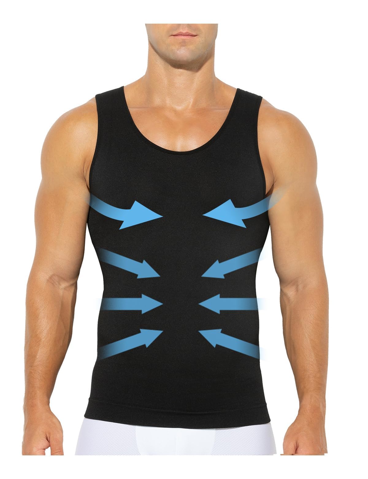 Casey Kevin Chaleco de Compresión Hombre Faja Reductora Camiseta Men's Body Shaper Adelgazante Camisa Moldeadora Chaleco