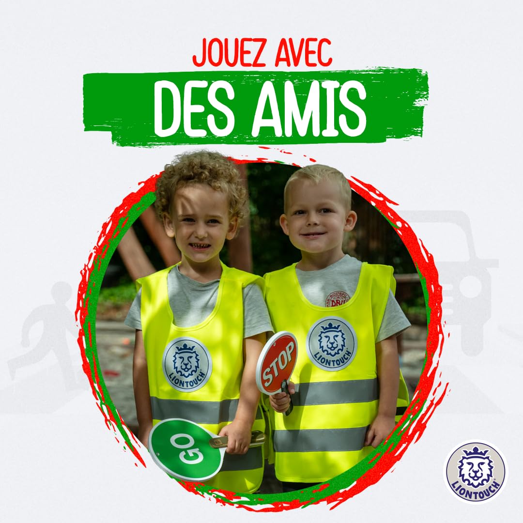 Liontouch - Panneaux Stop & Go Recto-Verso – Lot de 3, Rouge & Vert – 30 x 17 cm | Jouets Pagaies en Mousse Durables et Réversibles Pour Enfants | Idéal Pour Enseigner la Sécurité Routière aux Enfants