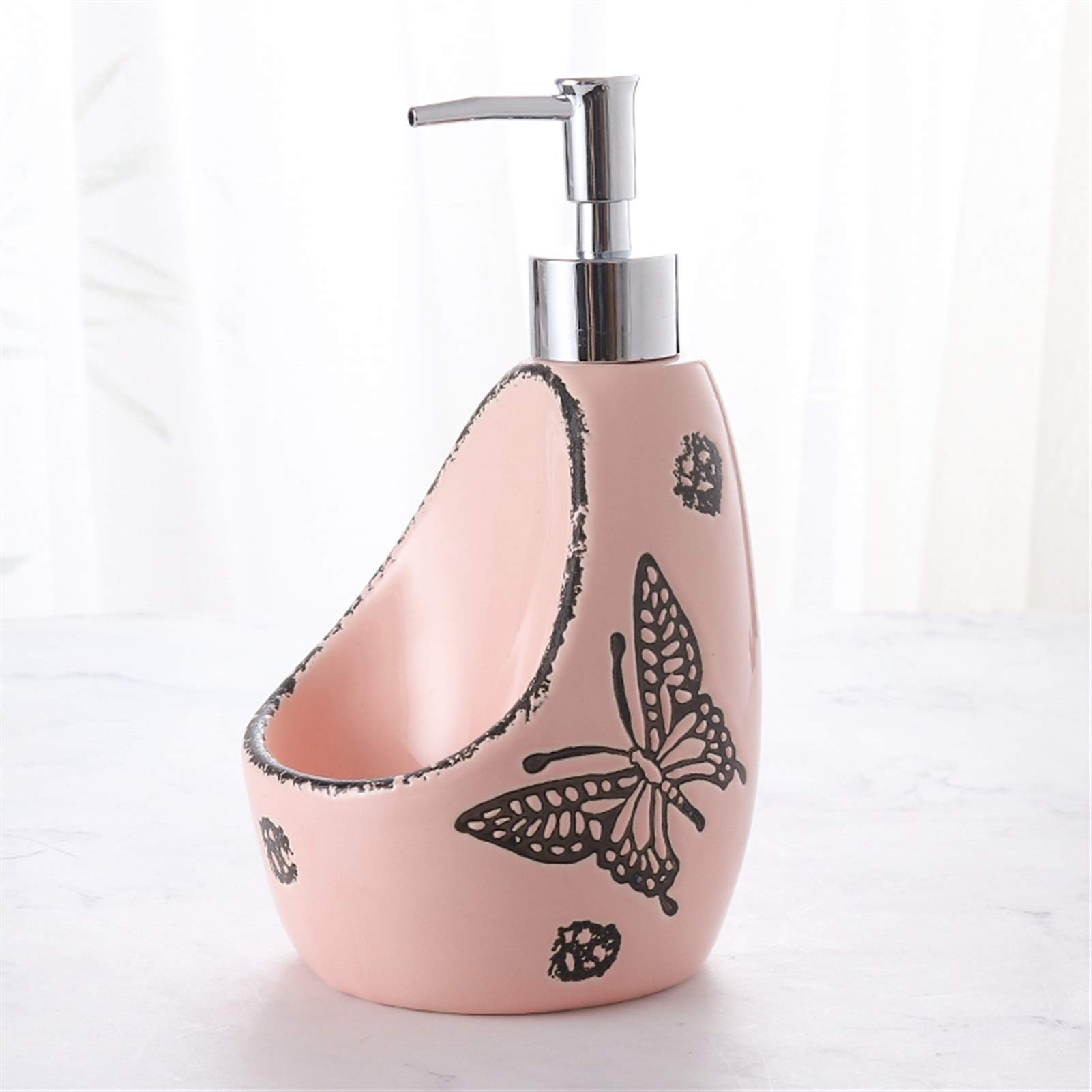Dispenser per sapone liquido Lozione detergente ceramica Dispenser maniluvio dispenser di sapone Bagno Doccia Lotion Dispenser Soap Dispenser Dosatore Sapone Ricaricabile ( Color : A , Size : LARGE )