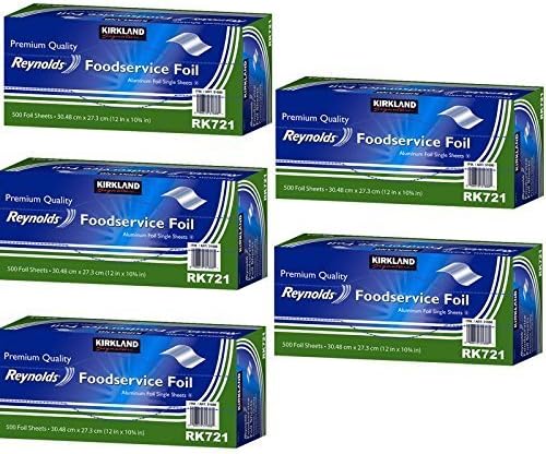5 lotes al por mayor Kirkland Signature Reynolds Food Service Hojas de papel de aluminio, 2500 hojas en total