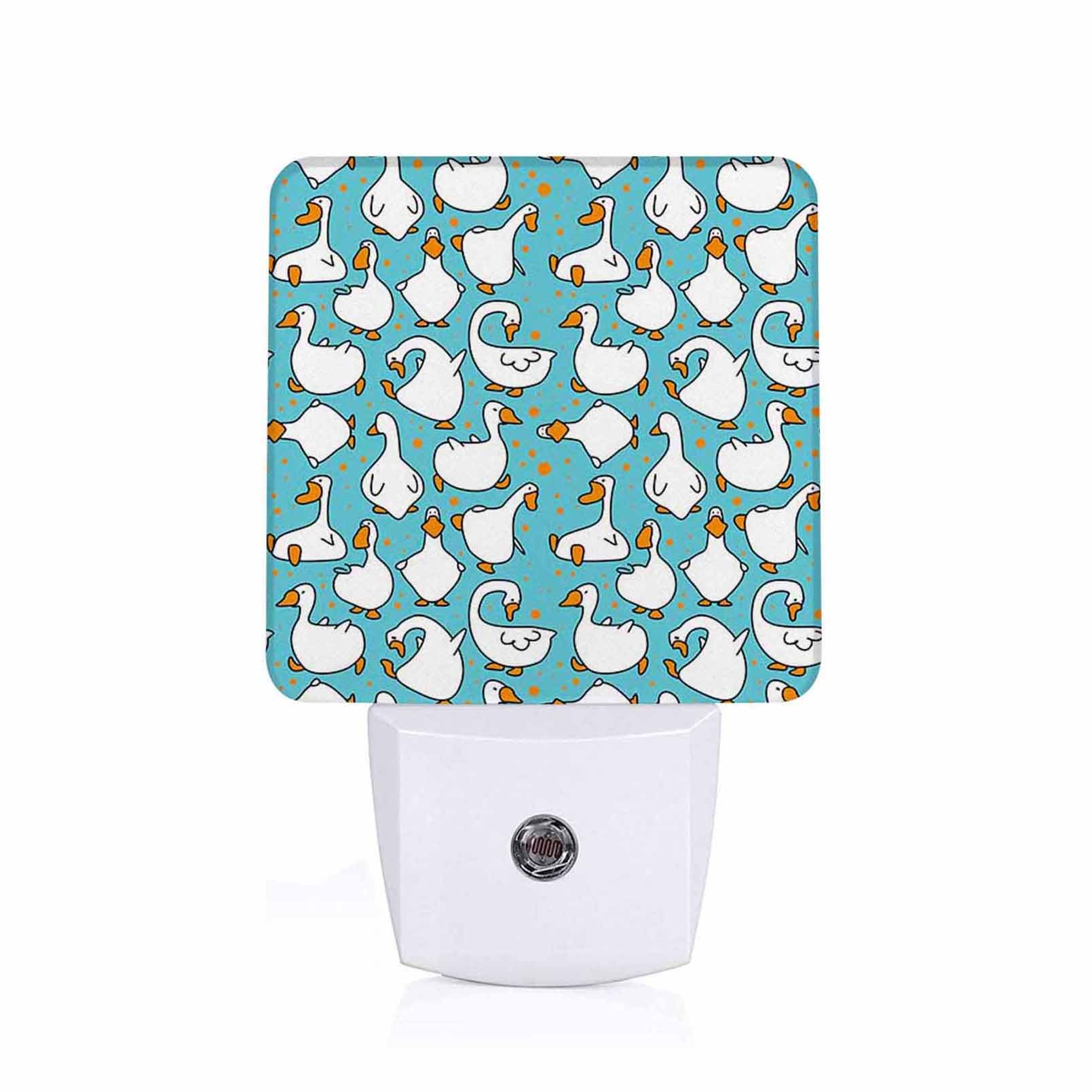 LED Night Light Lamp with Smart Sensor Dusk to Dawn Sensor Cartoon Funny Goose Night Light Daylight White