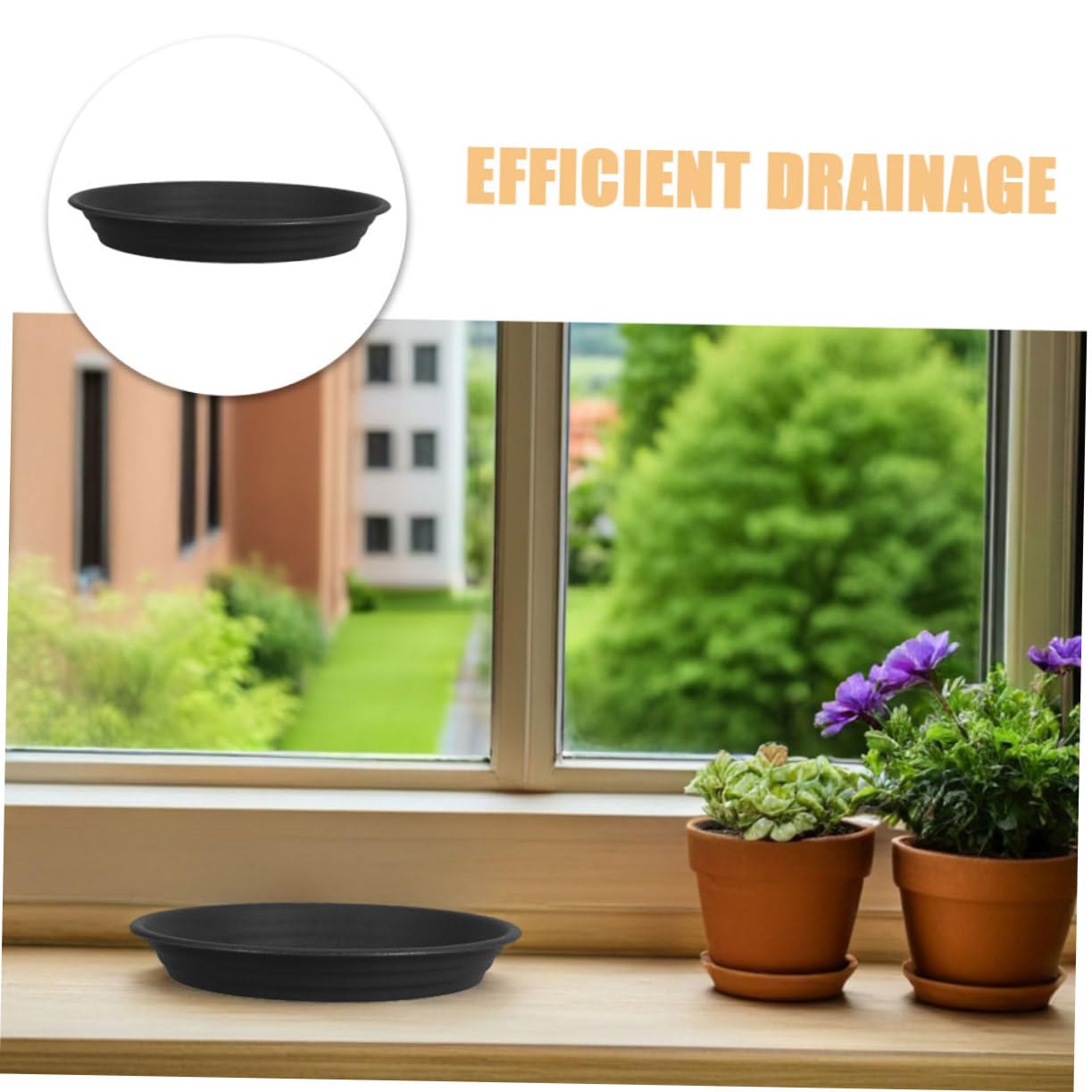 5 Piezas Bandejas para Macetas Resistentes de PP y Platos de Goteo para Plantas Redondos Protectores de Superficies Interiores y Exteriores para Saludable