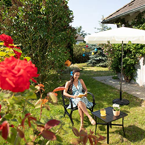 Chaise de jardin vintage robuste fauteuil acier finitions antiques