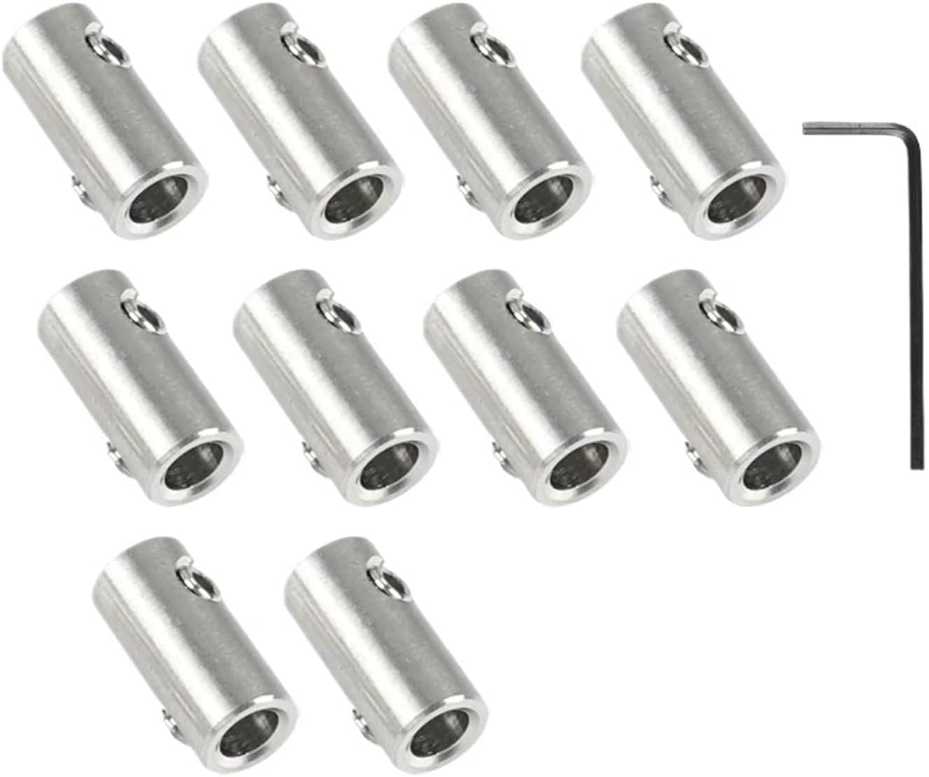 10PCS Stainless Steel 304 Hand Screw Wire Rope Clip Clamp Fit With Hexagon Grub Bolts Buckle for 2 3 4 5 6 8 10mm Cable(For 3mm wire)