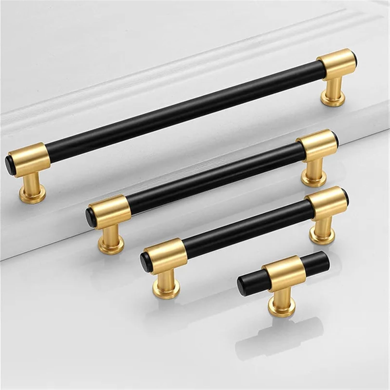 Simple Gold Black Cabinet Door Handles Zinc Alloy Drawer Knobs Cupboard Wardrobe Door Pulls Furniture Handle Hardware 1Pcs (Color : 192mm)