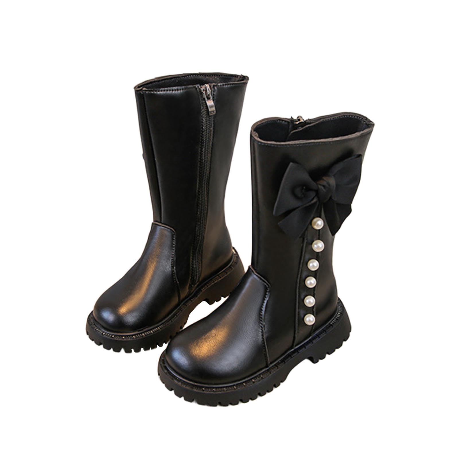 Bottes pour filles tendance raffinées en cuir véritable souple - 8