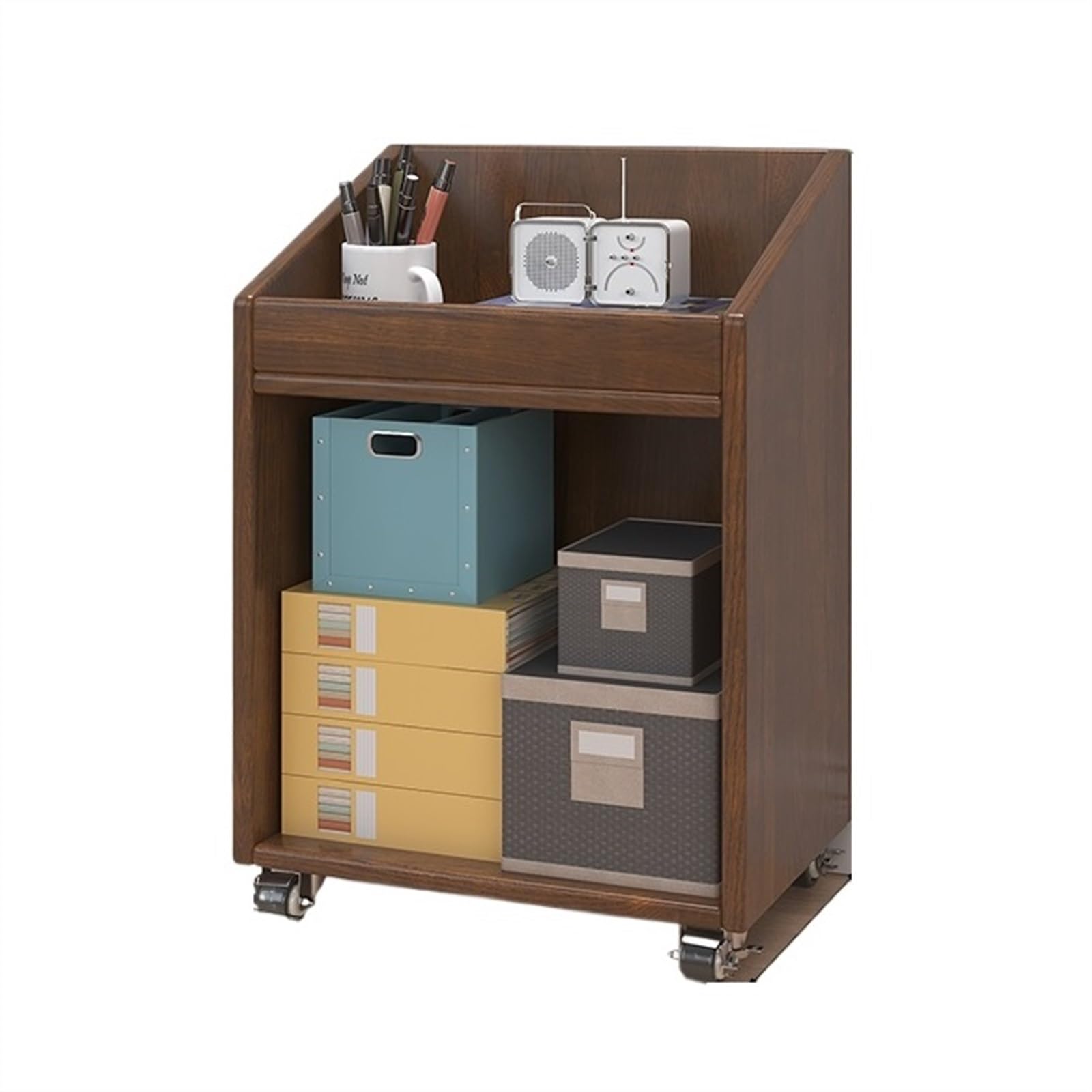 Aioneer Bruin File Cabinet File Cabinet Under Solid Wood Desk, Mobile Storage Side With Wheel, Low Office, Small Bookcase Shelf