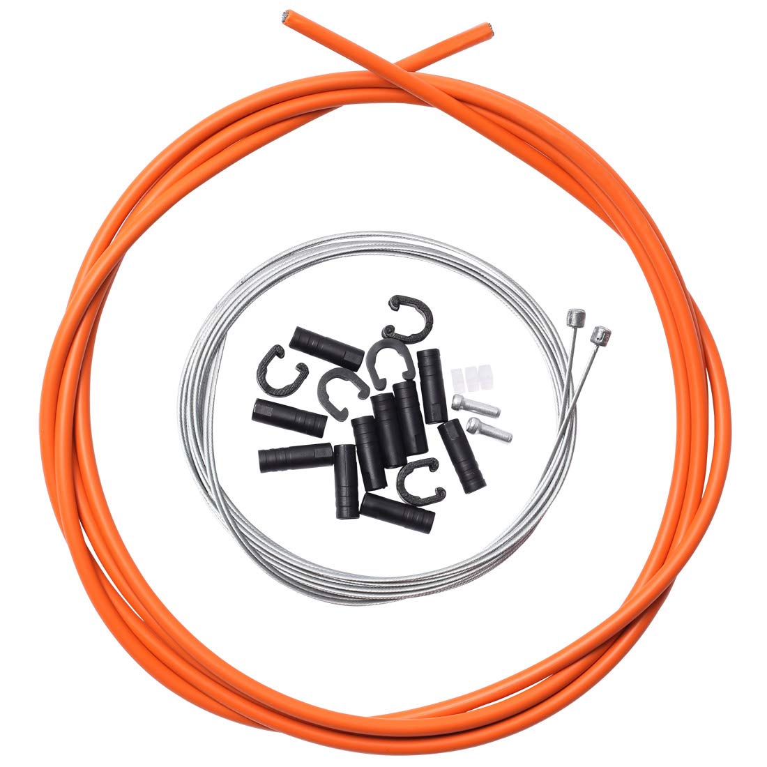 corki Cycles Universal Bicycle Shifter Cable Housing Set for Bike Derailleurs - Orange