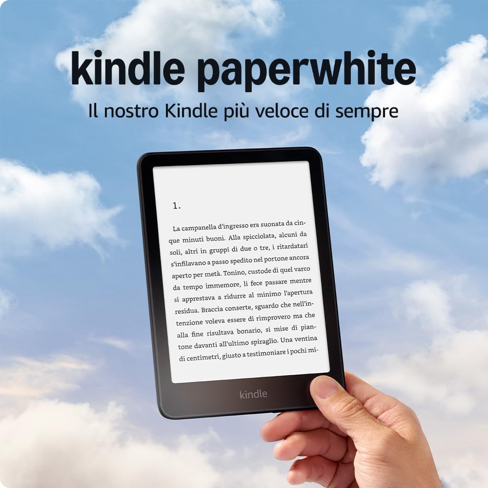 Amazon Kindle Paperwhite (Ultimo modello) - Il nostro Kindle più veloce di sempre, nuovo schermo antiriflesso, la batteria dura settimane - 16 GB - Senza pubblicità - Nero