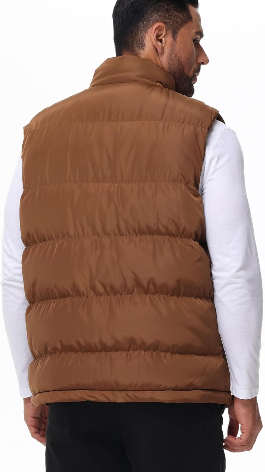 Men's Puffer Vest Winter Zipper Outerwear Vests Warm Water-Resistant Sleeveless Puffy Jackets - Image 4