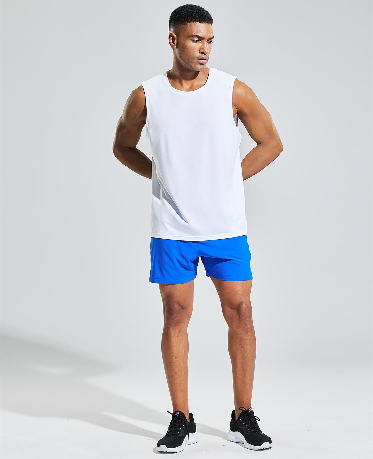 MIER Camiseta sin mangas para hombre, de ajuste seco, para correr, atletismo, gimnasio, deportes, entrenamiento, absorbe la humedad