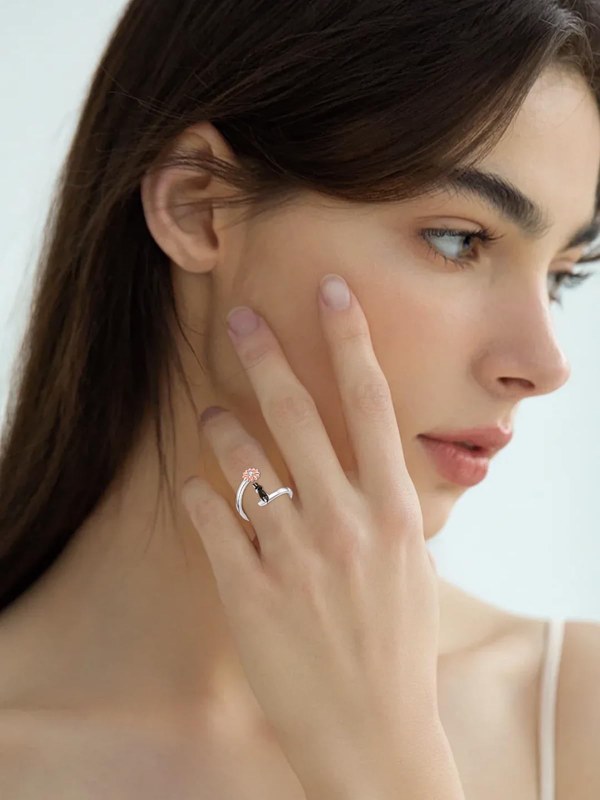 praymos Anillos de plata de ley 925 con diseño de tortuga, hipoalergénicos, ajustables, para mujeres y niñas, regalo de cumpleaños