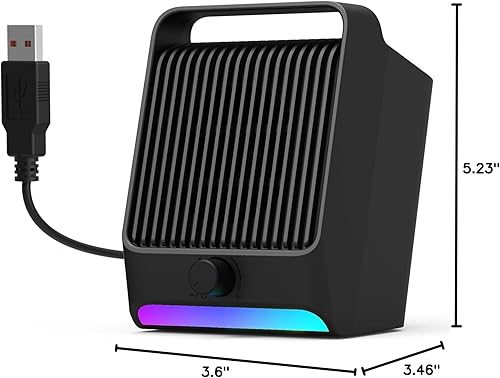 Miniatura 10 de RGB Altavoces USB para computadora de escritorioPCportátil  Pequeño altavoz externo Plug-N-Play con luz RGB dinámica, sonido cristalino, volumen