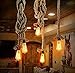 Double Heads Retro Rope Lights Loft Vintage Lamp Bedroom Dining Room Pendant Hand Knitted Hemp Rope 300 cm（118 inch）