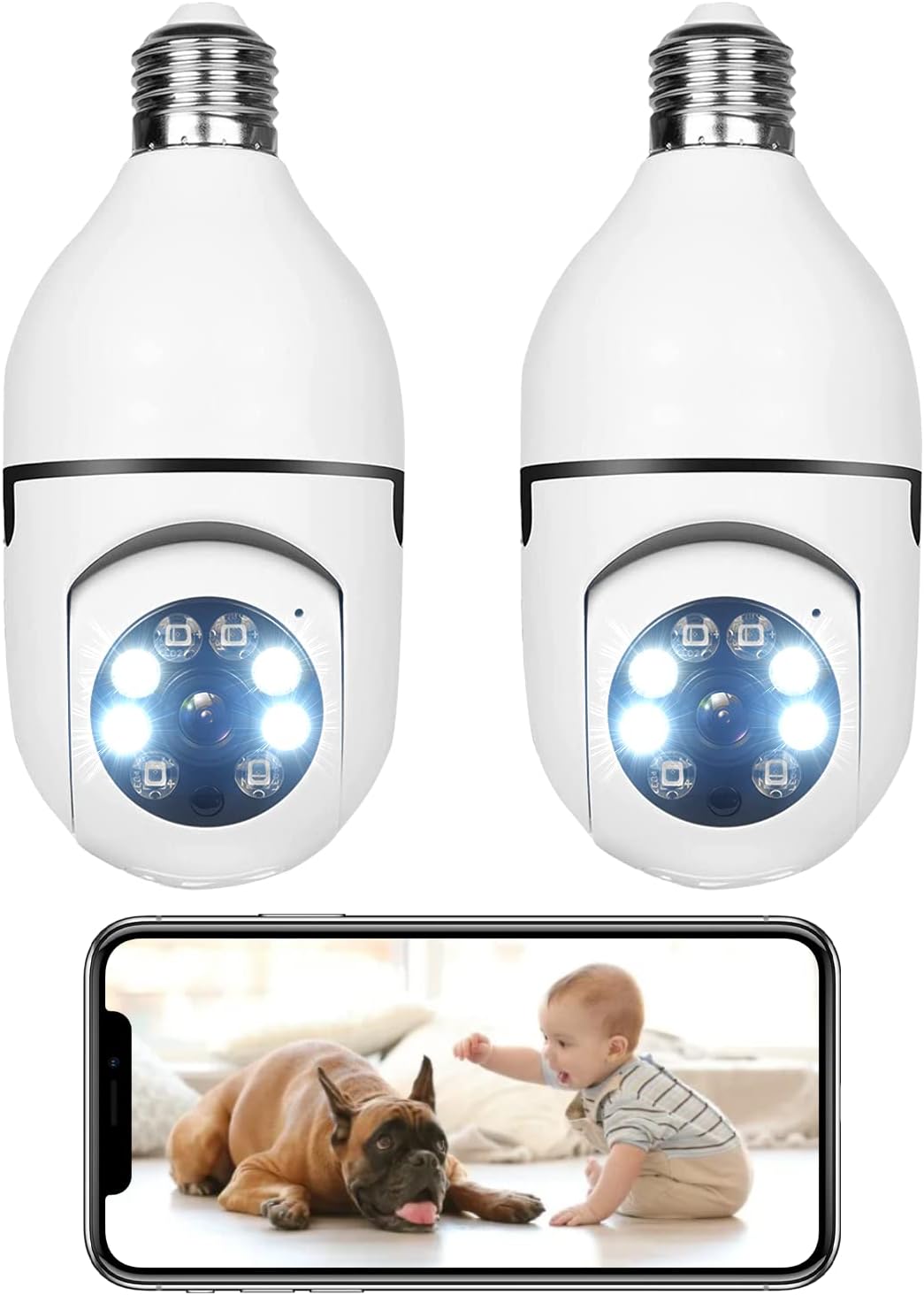 Camcamp Light Bulb Security Camera, 1080P Light Socket Security Camera