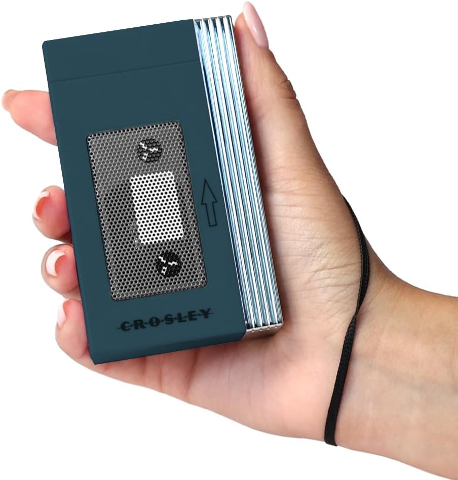 Miniatura 12 de Crosley CR3047A-TL Mini Altavoz Bluetooth portátil retro de los años 80, inalámbrico con micrófono, vintage, verde azulado