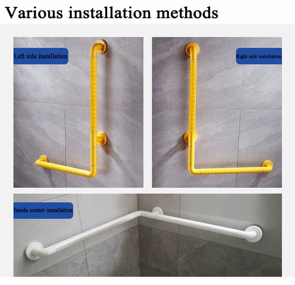 Barras de Apoyo en Forma de L para bañeras y duchas, Barras de Apoyo de Acero Inoxidable en ángulo Vertical con círculos Luminosos, pasamanos de baño Antideslizantes para