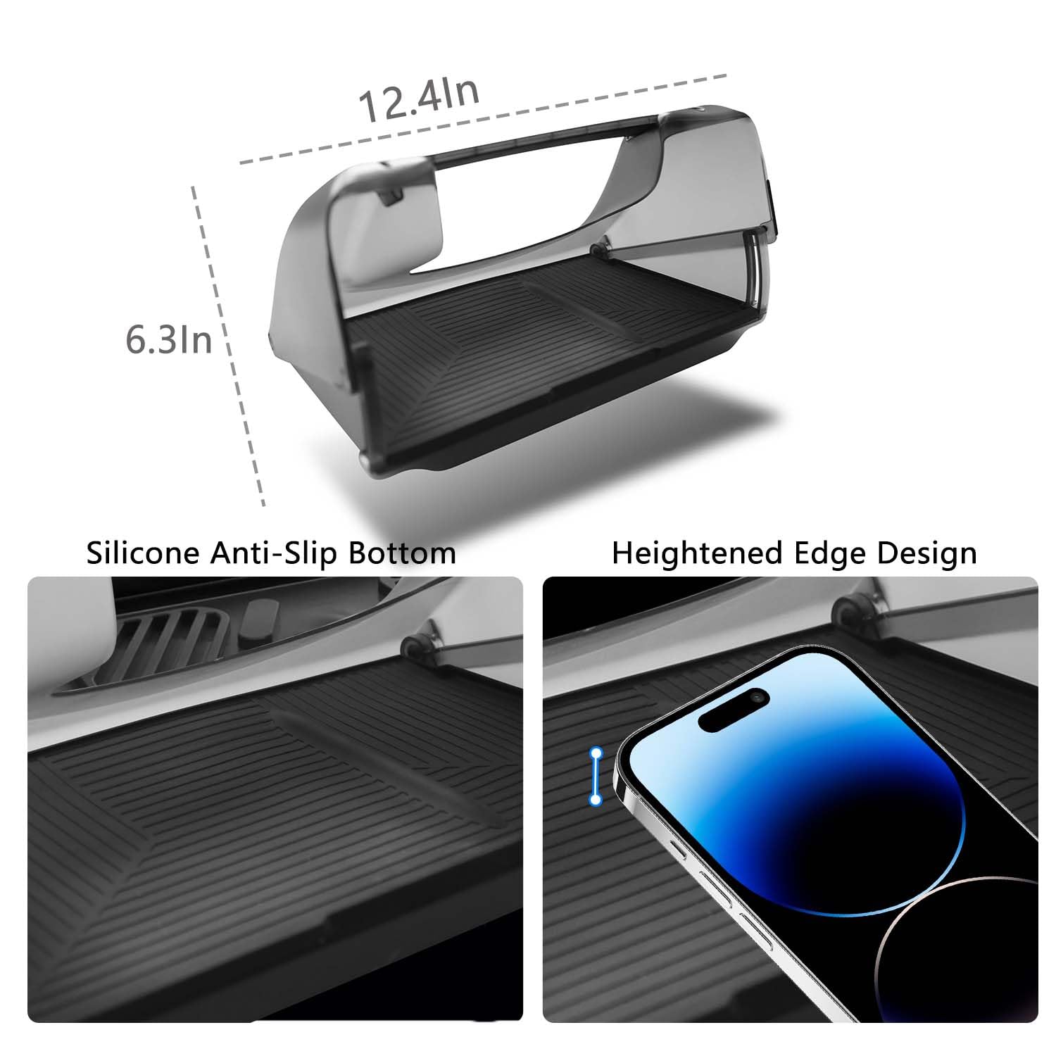 Caja de Almacenamiento Debajo de la Pantalla para Tesla Model Y 2020-2024 Model 3 2017-2023 Organizador sin Deslizamiento Establecimiento Oculto de Almacenamiento la Consola Central