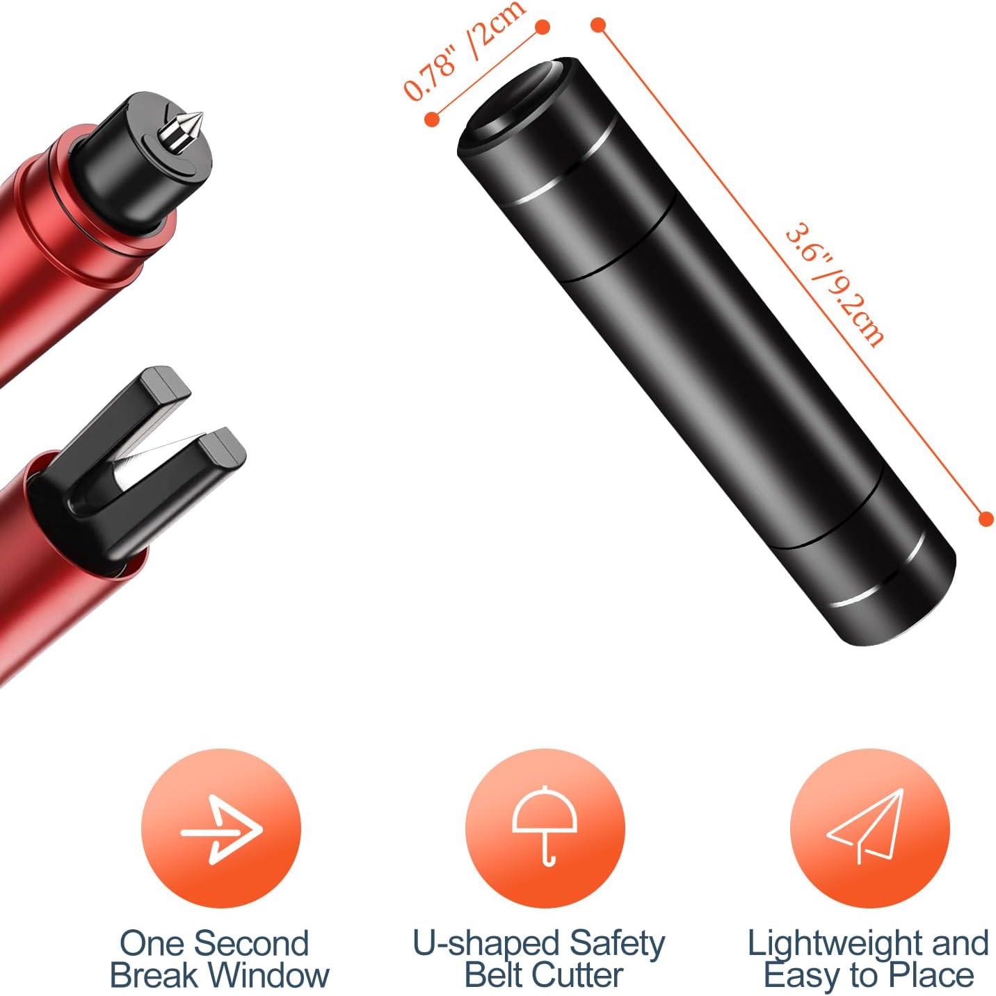 EDEN LIFE Car Window Breaker and Seatbelt Cutter 2 Pack, 2-in-1 Car Safety Hammer, Multifunctional Auto Glass Breaker, Portable Car Emergency Rescue Tool for Automotive Accidents