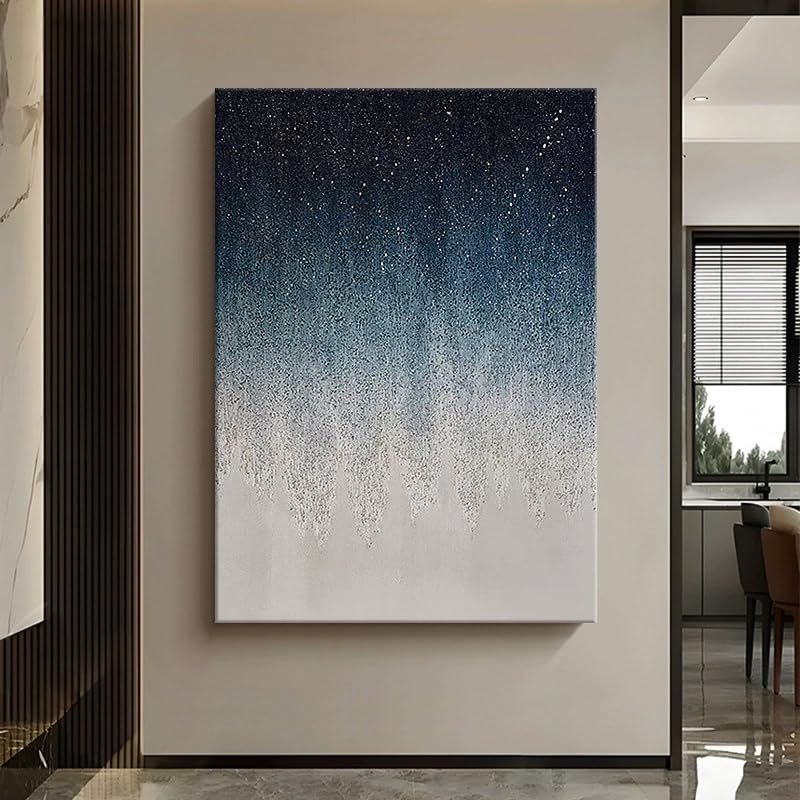 Tableau Abstrait Moderne Ciel Étoilé, décoration murale originale de peinture à l'huile