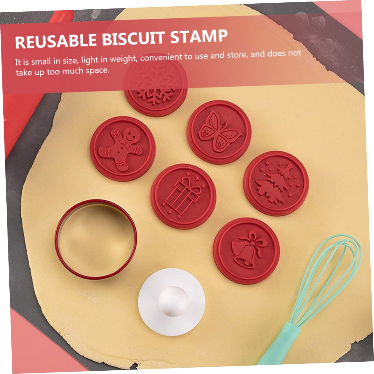 TOPBATHY 3 Ensembles tampon à biscuits tampon biscuit professionnel biscuit sapin de noel cuisine accessoires kit noel décor emporte-pièce de cuisine moule à biscuits en silicone pp rouge