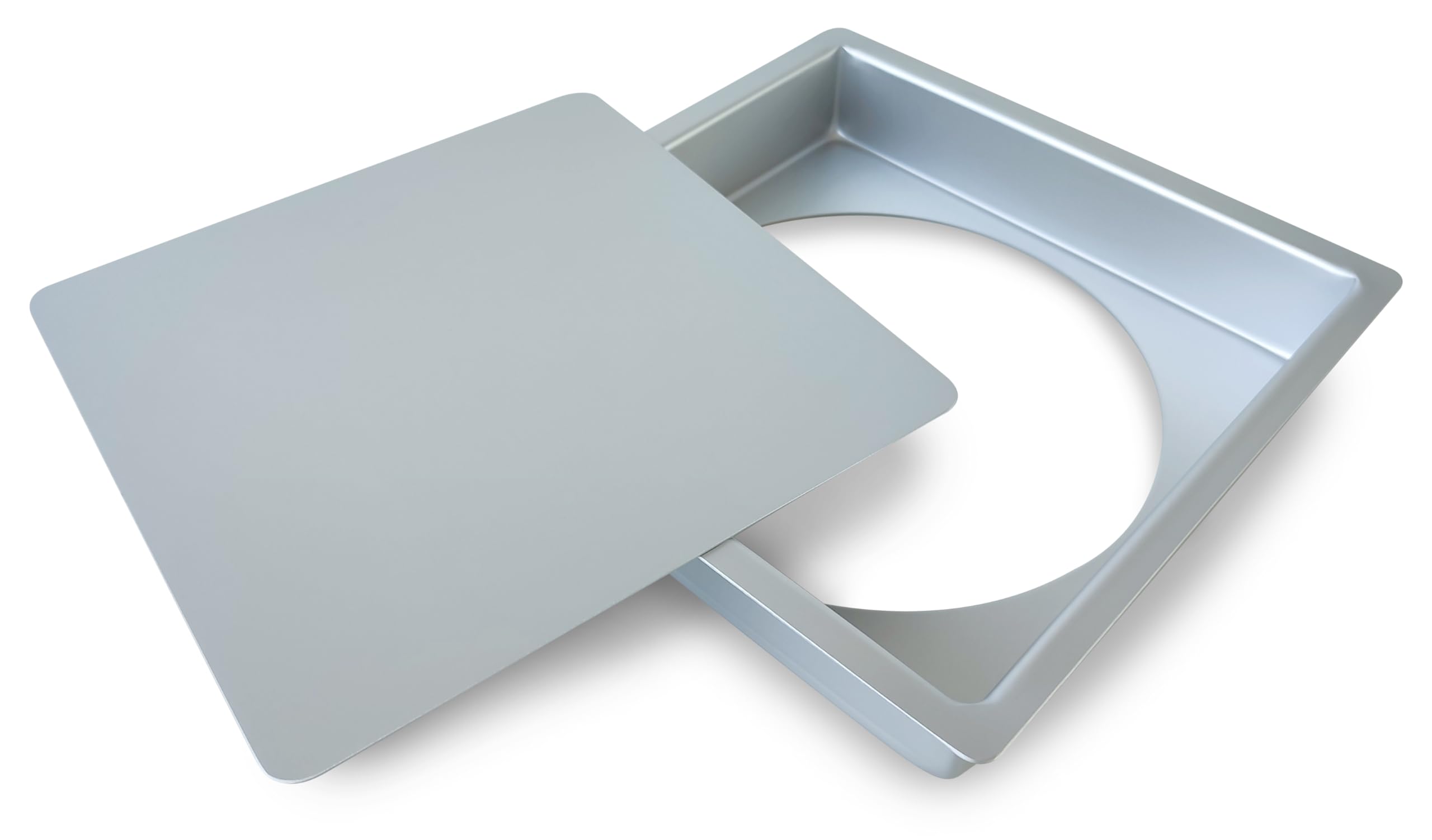 Guardini, Moule carré à fond amovible 26x26 cm, Revêtement sans PFAS, Adapté à un usage intensif, Aluminium recyclé anodisé, Argent, Fabriqué en Italie, Ligne Professional